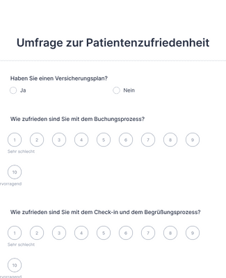 Form Templates: Umfrage zur Patientenzufriedenheit