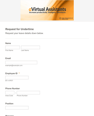 Unavailability Request Form Request for Approval and Verification of Absence Form Template | Jotform