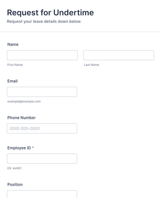 Undertime Request Form Template | Jotform