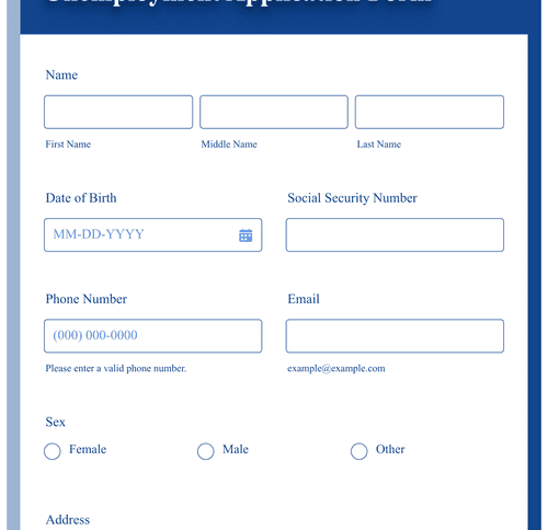 Unemployment Application Form Template | Jotform