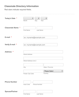 Alumni Contact Directory Form