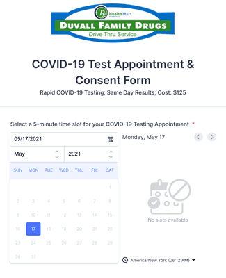 Form Templates: COVID 19 Rapid Test Appointment and Consent Form CPESN