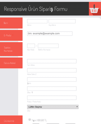 Form Templates: Ürün Sipariş Formu (Web ve Mobil Cihaz Uyumlu)