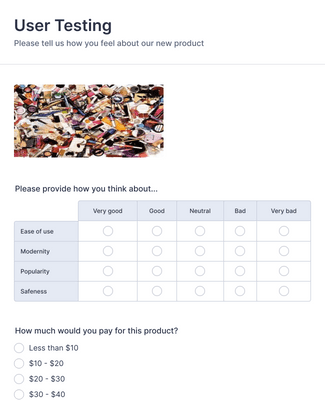 Form Templates: User Testing Survey