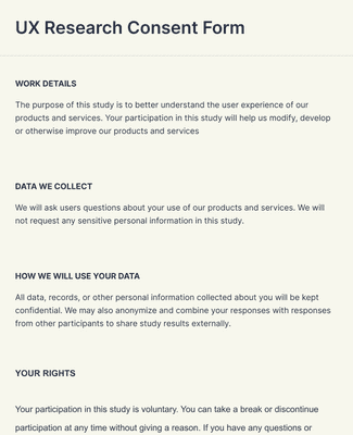 user research consent form