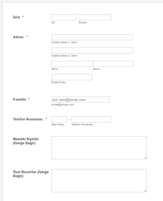 Form Templates: Üyelik Kaydı Alma Formu PayPal