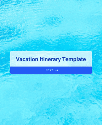 Vacation Itinerary Form