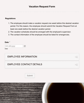 Form Templates: Vacation Request Form