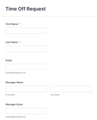 Form Templates: Vacation Time Off Request Form