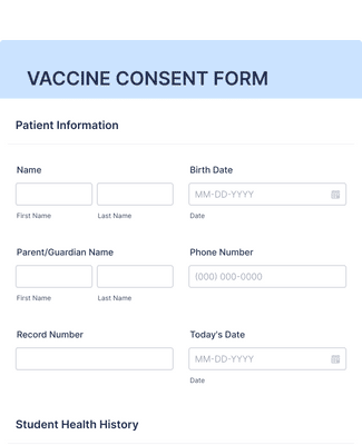 Form Templates: Vaccine Consent Form