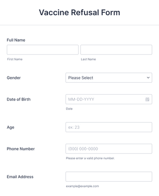 Vaccine Refusal Form Template | Jotform