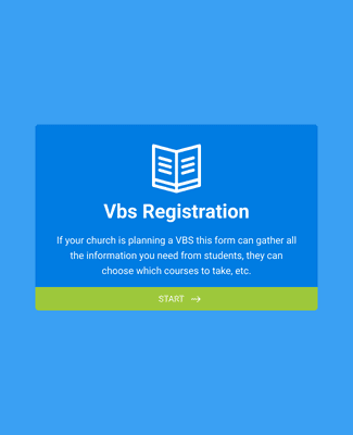 Form Templates: Vacation Bible School Registration