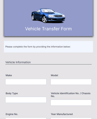 Form Templates: Vehicle Transfer Form