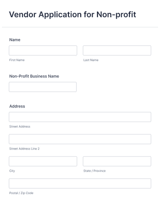 Vendor Application for Non-profit Form Template | Jotform
