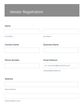 Form Templates: Seller Registration for booths