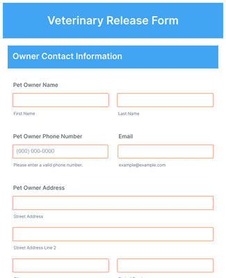 Form Templates: Veterinary Release Form