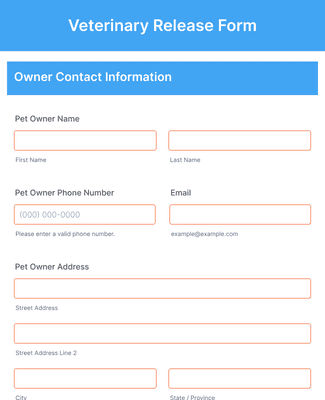 Veterinary Release Form Template | Jotform