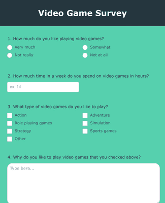 Online Gaming Survey - Preliminary Report