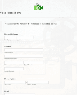 Form Templates: Video Release Form