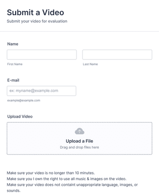 Form Templates: Video Submit Form