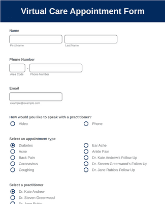 Virtual Care Appointment Form
