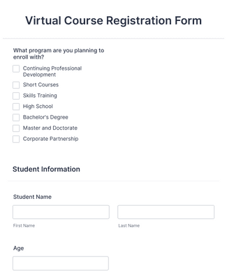 Course training Form Template | Jotform