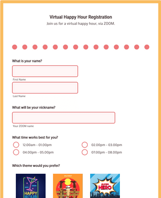 Virtual Happy Hour Registration Form