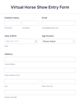 Virtual Horse Show Entry Form Template Jotform