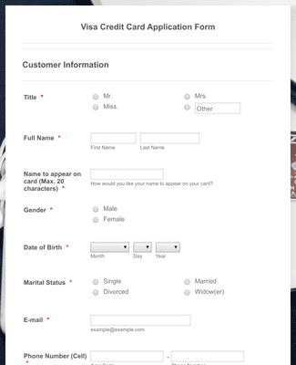 Example Card Application Form Annuity Application Form Template | Jotform