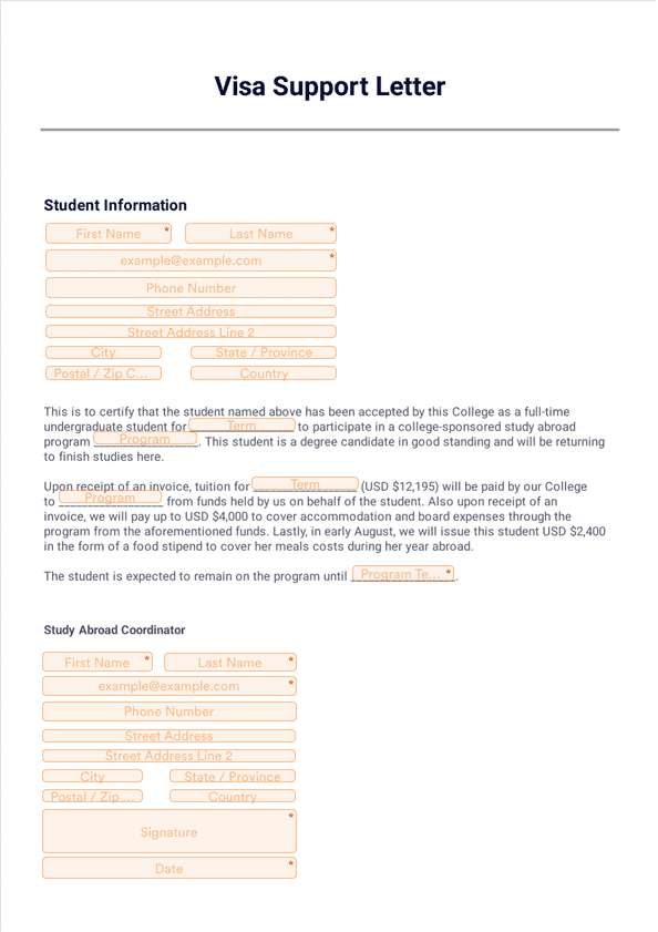 Visa Support Letter Sign Templates Jotform