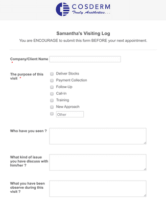 Visiting Logs Form Template | Jotform