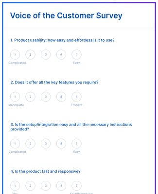 Form Templates: Voice of the Customer Survey