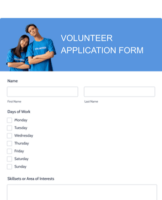 Form Templates: Volunteer Application Form