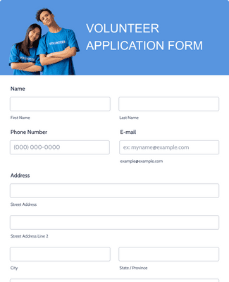 Form Templates: Volunteer Application Form