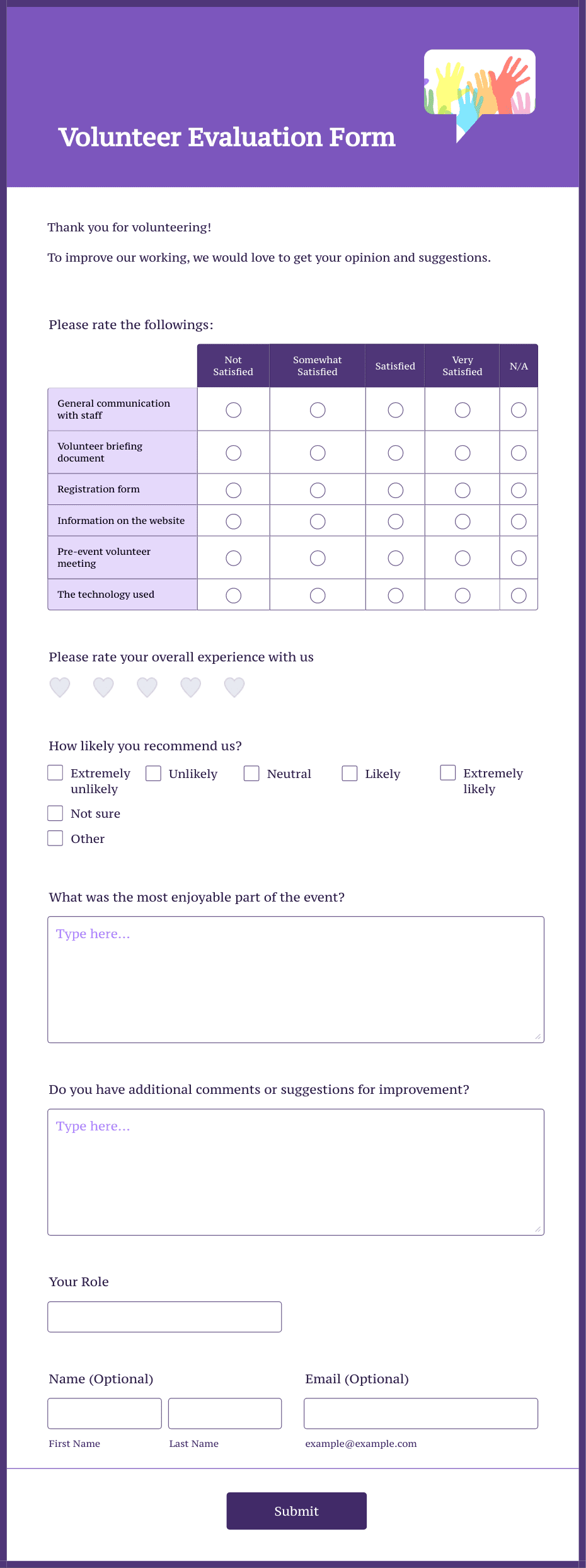 Template volunteer-evaluation-form