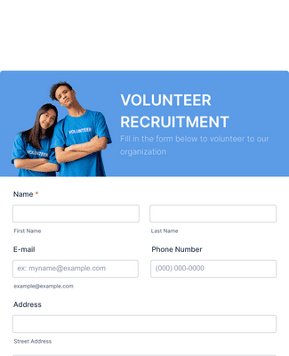 Form Templates: Volunteer Recruitment Form