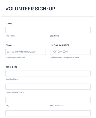 Volunteer Forms - Form Templates | Jotform