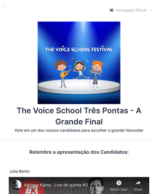 Form Templates: Votação Final The Voice School Festival Três Pontas
