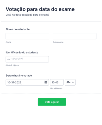 Votação para data do exame Modelo de Formulário | Jotform