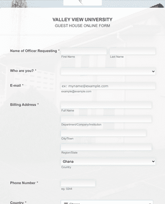 Form Templates: VALLEY VIEW UNIVERSITY