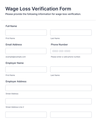 Wage Loss Verification Form Template | Jotform