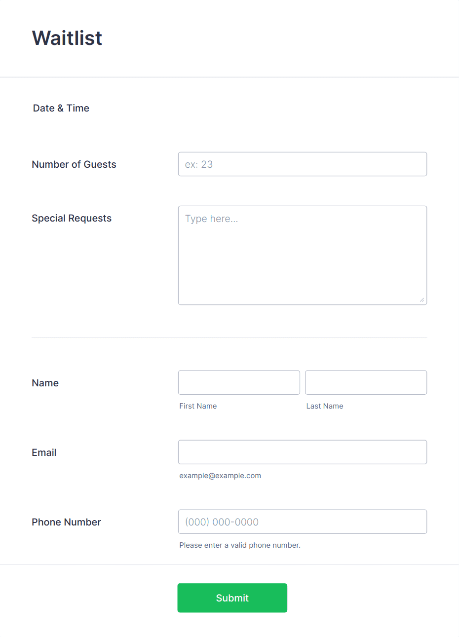 Template waitlist-form