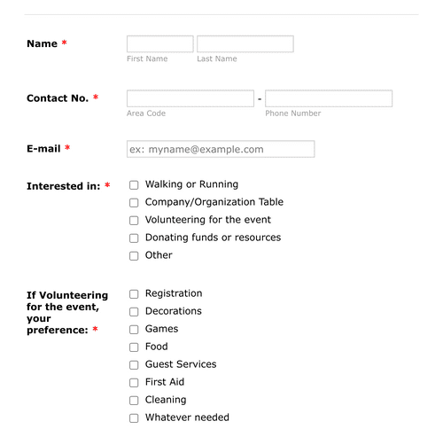 Walk a Thon Registration & Donor Form Template | Jotform