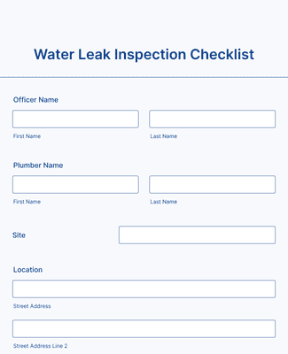 Form Templates: Water Leak Inspection Checklist