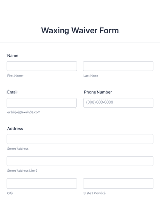 Form Templates: Waxing Waiver Form