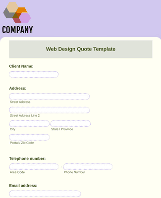 Form Templates: Web Design Quote