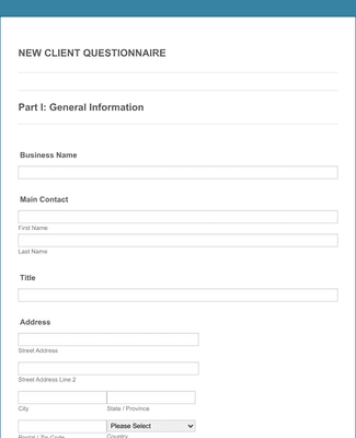 Form Templates: Web Designer Client Questionnaire