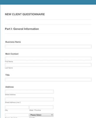 Web Designer Client Questionnaire
