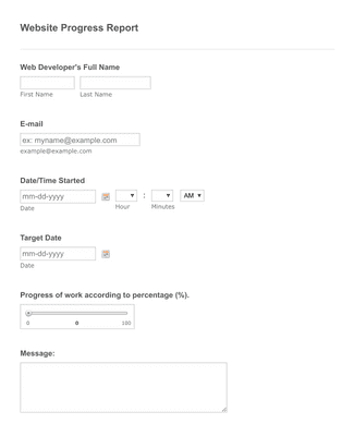Task Progress Report Form Template | Jotform