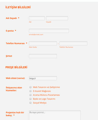 Form Templates: Web Sayfası Tasarım Fiyat Teklif Formu